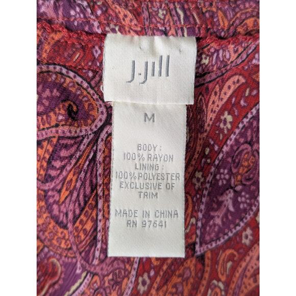 J Jill Paisley maxi skirt  Sz M s Rayon crepe Waist 30-34" Length 36"EUC - Picture 2 of 10